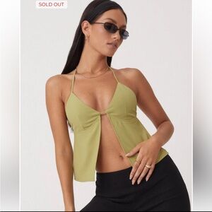 NWT MOTEL X OLIVIA NEILL Arun Butterfly Top In Tailoring Seafoam Green S